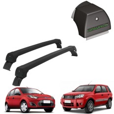 Rack de Alumínio Preto 45kg Fiesta 2003 á 2014 / EcoSport (Sem longarinas) 2003 á 2012 - LongLife