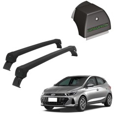 Rack de Alumínio Preto 45kg HB20 (Hatch / Sedan) 2020 até 2026 - LongLife