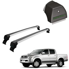 Rack de Alumínio Prata 45kg Hilux (Cabine Dupla) 2005 até 2015 - LongLife