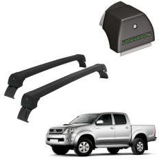 Rack de Alumínio Preto 45kg Hilux (Cabine Dupla) 2005 até 2015 - LongLife