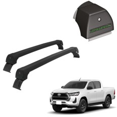 Rack de Alumínio Preto 45kg Hilux (Cabine Dupla) 2016 até 2026 - LongLife