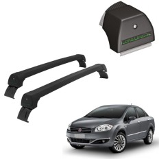Rack de Alumínio Preto 45kg Fiat Linea 2008 até 2016 - LongLife