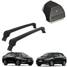 Rack de Alumínio Preto 45kg Onix (Hatch / Sedan) 2020 até 2026 - LongLife
