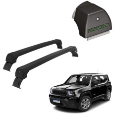 Rack de Alumínio Preto 45kg Jeep Renegade (Sem Longarinas) 2015 até 2026 - LongLife