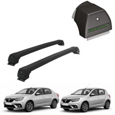 Rack de Alumínio Preto 45kg Sandero / Logan 2014 até 2023 - LongLife