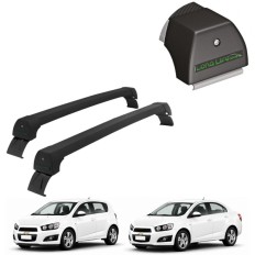 Rack de Alumínio Preto 45kg GM Sonic 2012 até 2015 - LongLife