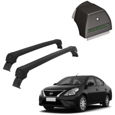 Rack de Alumínio Preto 45kg Nissan Versa / V-DRIVE 2011 até 2020 - LongLife
