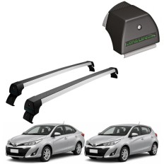 Rack de Alumínio Prata 45kg Yaris (X-WAY / HATCH / SEDAN) 2018 até 2024 - LongLife